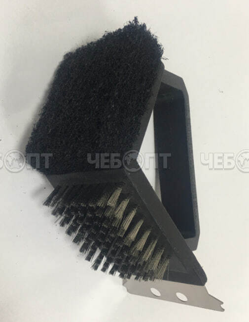 Щетка для чистки барбекю и гриля 12*7,2*10 см со скребком и губкой арт. 300751 $ [140] GOODSEE. ЧЕБОПТ.