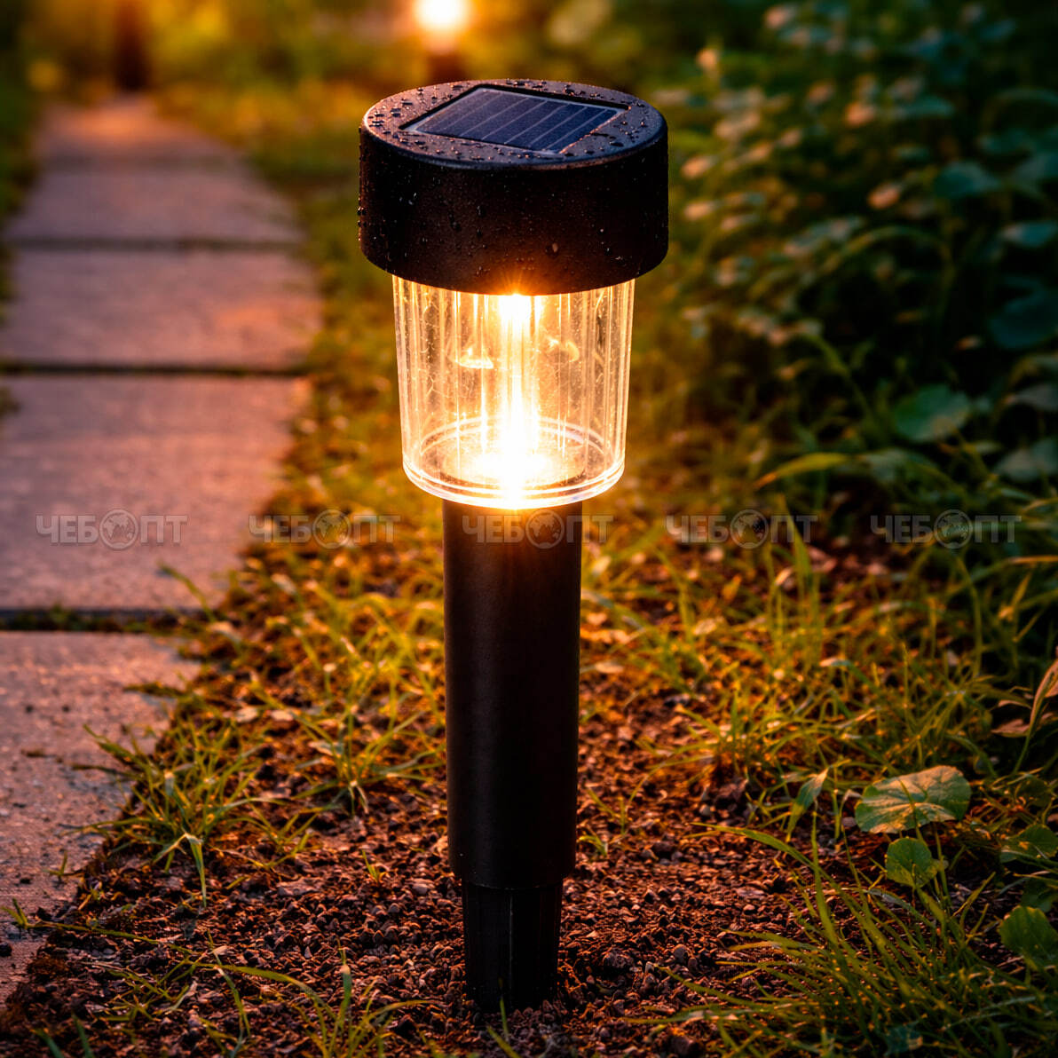 Фонарь садовый на солнечных батареях ТРАПЕЦИЯ, h -30 см арт. 300752 $ [12/360] GOODSEE. ЧЕБОПТ.