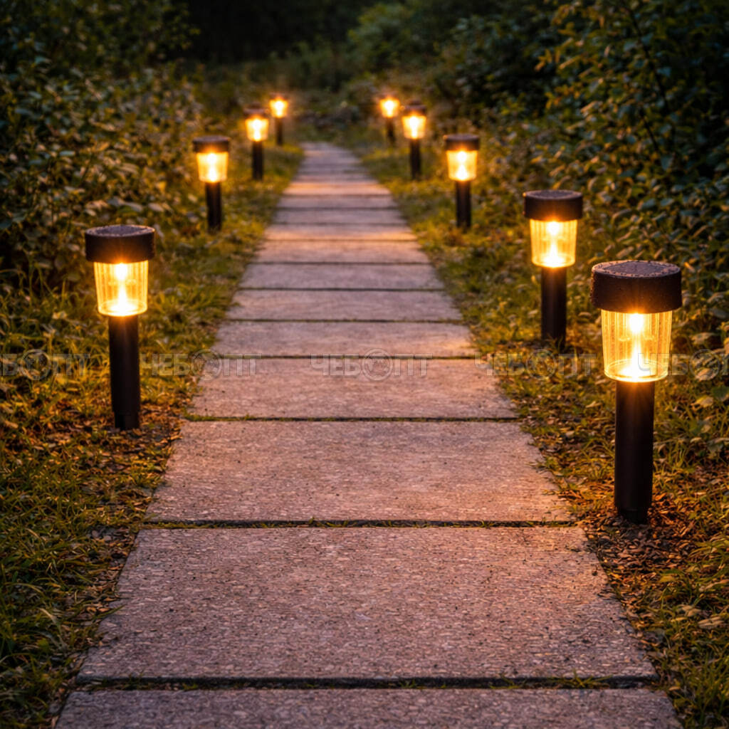 Фонарь садовый на солнечных батареях ТРАПЕЦИЯ, h -30 см арт. 300752 $ [12/360] GOODSEE. ЧЕБОПТ.