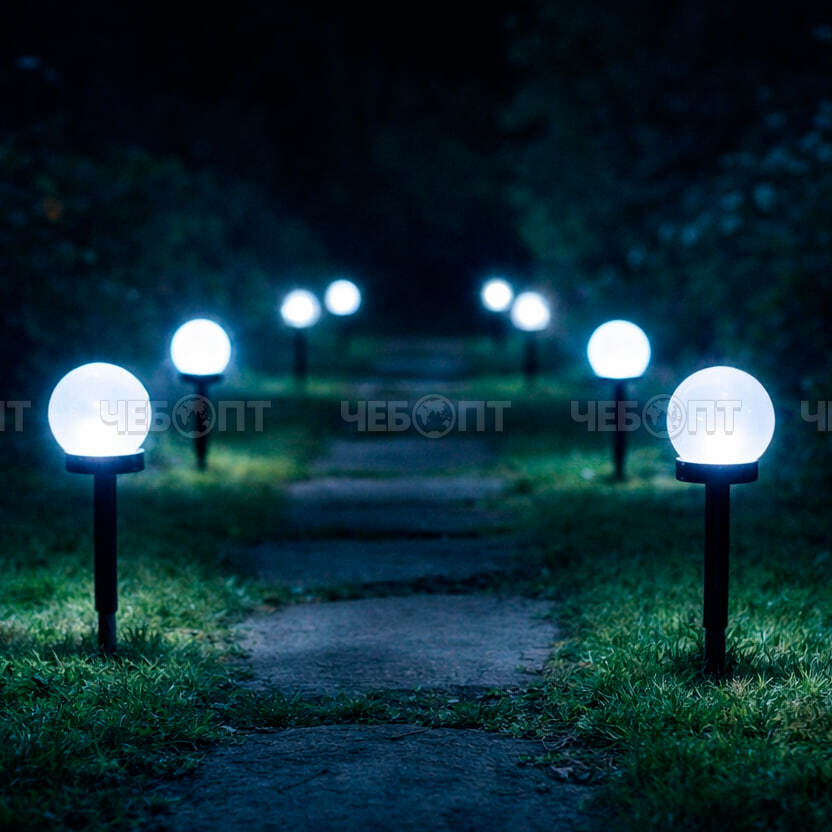 Фонарь садовый на солнечных батареях ШАР, h -34 см арт. 300753 $ [3/120] GOODSEE. ЧЕБОПТ.