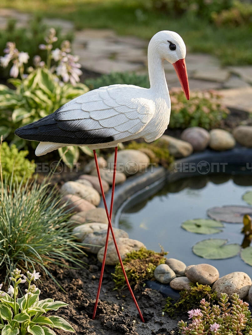 Фигурка садовая декоративная "АИСТ" 310*110*610 мм арт. 300757 $ [30] Богатый урожай. ЧЕБОПТ.