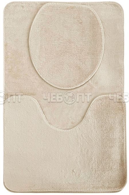 Набор из 2-х ковриков+чехол на унитаз для ванны (600*900 мм) и для туалета (600*450 мм) SHUNC, цвет бежевый [5]. ЧЕБОПТ.