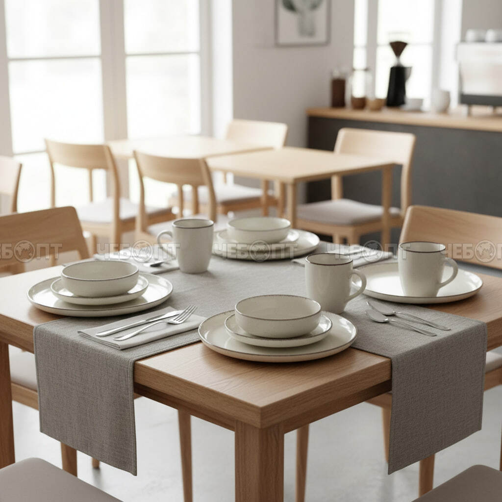 Сервиз столовый 16 предметов (4кружки, 4 глубоких тарелок, 4 тарелки десертные, 4 миски) керамика арт. 300766 $ [2] GOODSEE. ЧЕБОПТ.