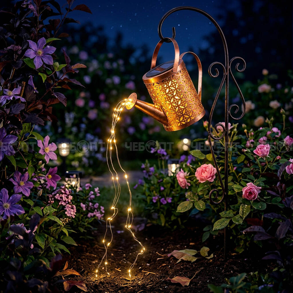 Светильник садовый декоративный ЛЕЙКА (с эффектом льющейся воды), на солнечных батареях, размер 21*15 см арт. 300768 $ [24] GOODSEE. ЧЕБОПТ.