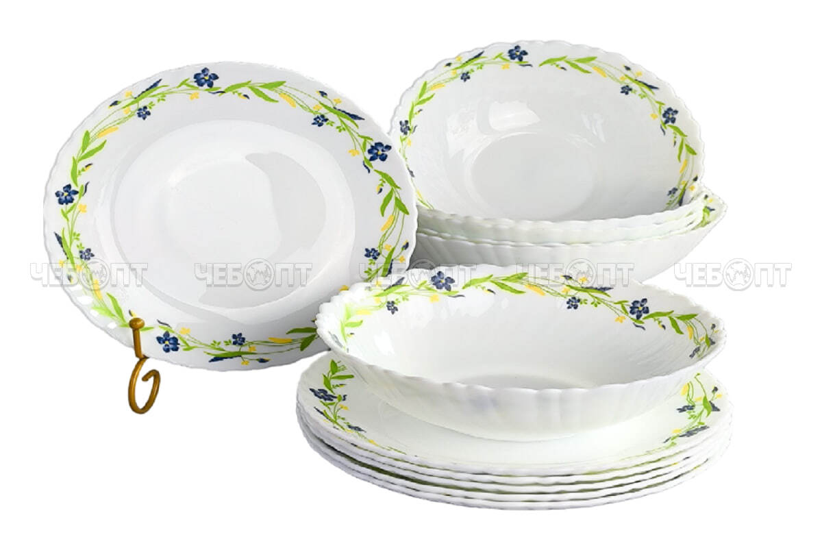 Сервиз столовый 13 предметов JEWEL АДЕЛИН (в комплекте салатник 20,2 см, 17,7 см, тарелка 19 см) арт. ПС00108-48 [2] ИНТЕРХОЛДИНГ-СПМ. ЧЕБОПТ.