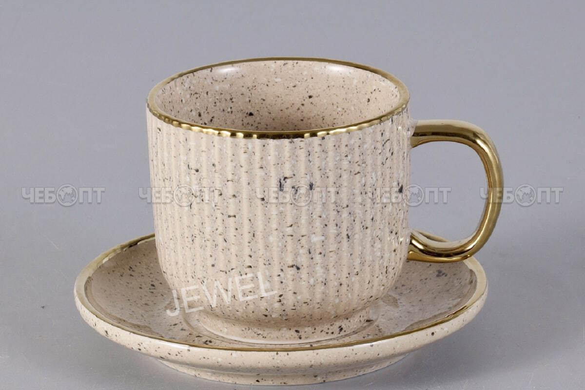 Сервиз чайный на 6 персон 12 предметов JEWEL МУСС (6 чашек 220 мл, 6 блюдец 12,8 см)  фарфор арт. ПС0001-14 [6] ИНТЕРХОЛДИНГ-СПМ . ЧЕБОПТ.