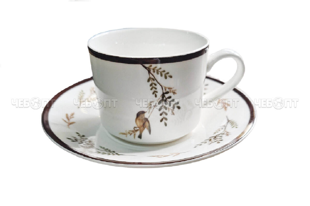 Сервиз чайный на 6 персон 12 предметов JEWEL БОТАНИКА (6 чашек 250 мл, 6 блюдец 15,8 см)  фарфор арт. ПС0046-37 [6] ИНТЕРХОЛДИНГ-СПМ . ЧЕБОПТ.
