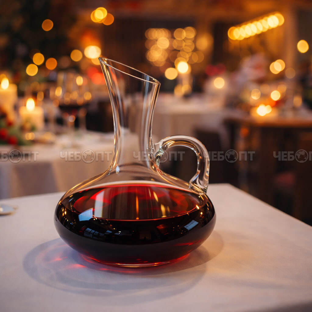 Графин - штоф с ручкой 1800 мл, стекло h-26 см арт. DMXJQ-02 [12] АС-ДЕКОР. ЧЕБОПТ.