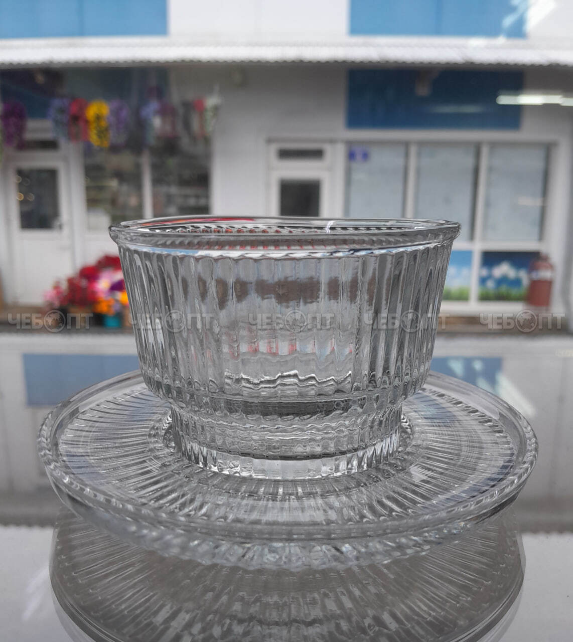 Сервиз чайный/пиал 12 предметов ATIANTIS (6 пиал 8,3 см, 6 блюдцев 12 см) стекло арт. RYG2068 [6] АС-ДЕКОР/ЕГИПЕТ. ЧЕБОПТ.