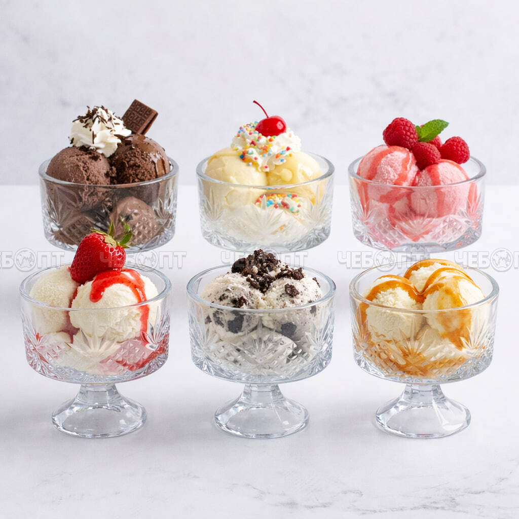 Набор креманок/ваз для мороженного 140 мл h-8 см, d-7,8 см, SELINE из 6 шт. стекло арт. RYG3084 [8] АС-ДЕКОР/ЕГИПЕТ. ЧЕБОПТ.