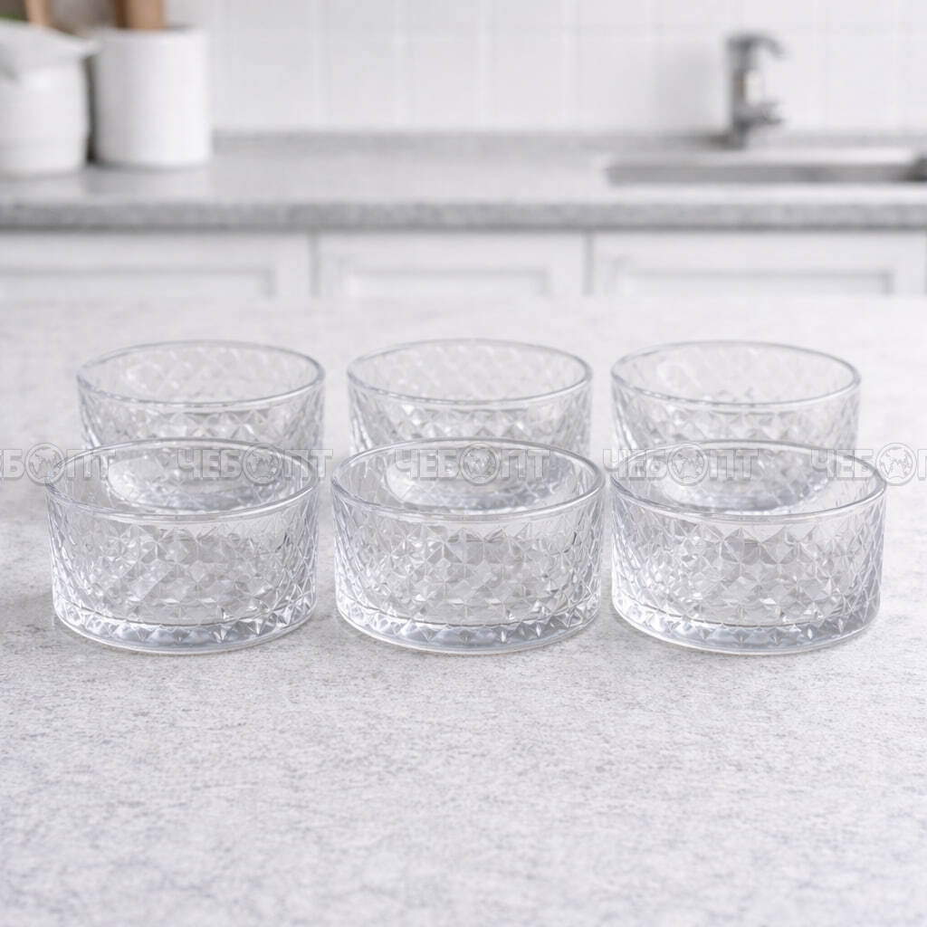 Набор салатников 6 предметов 175 мл, h-4,5 см, d-8,5 см, DILARA, стекло арт. RYGL004 [12] АС-ДЕКОР/ЕГИПЕТ. ЧЕБОПТ.