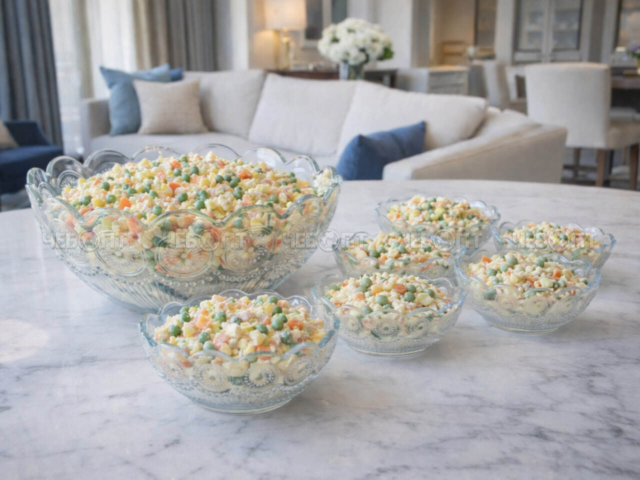 Набор салатников 7 предметов ORIENTAL (1400 мл- 1шт, 275 мл-6 шт) стекло арт. RYG037/OX [4] АС-ДЕКОР/ЕГИПЕТ. ЧЕБОПТ.