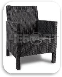 Кресло садовое 600*800*590 мм, САДКО РОТАНГ, до 120 кг, ТЕМНО-СЕРЫЙ арт. 6199088 [1] . ЧЕБОПТ.