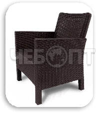 Кресло садовое 600*800*590 мм, САДКО РОТАНГ, до 120 кг, КОРИЧНЕВЫЙ арт. 6199038 [1] . ЧЕБОПТ.