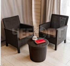 Стол дачный 430*480*390 мм КОРИЧНЕВЫЙ РОТАНГ арт. 6199039 [1]. ЧЕБОПТ.