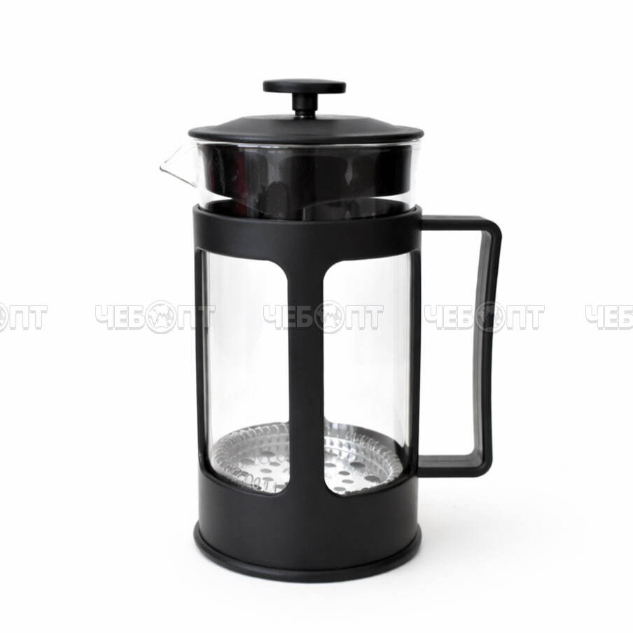 Чайник заварочный стеклянный (френч-пресс) 600 мл корпус пластмассовый, стальной фильтр арт. B004-600ML, 300777 $ [40] GOODSEE. ЧЕБОПТ.