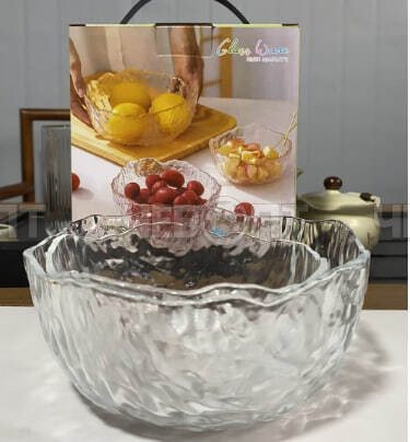 Салатник стеклянный в наборе 3 шт (1450мл, 700 мл,380 мл) KARAEL, в подарочной упаковке арт. 300781 $ [20] GOODSEE. ЧЕБОПТ.