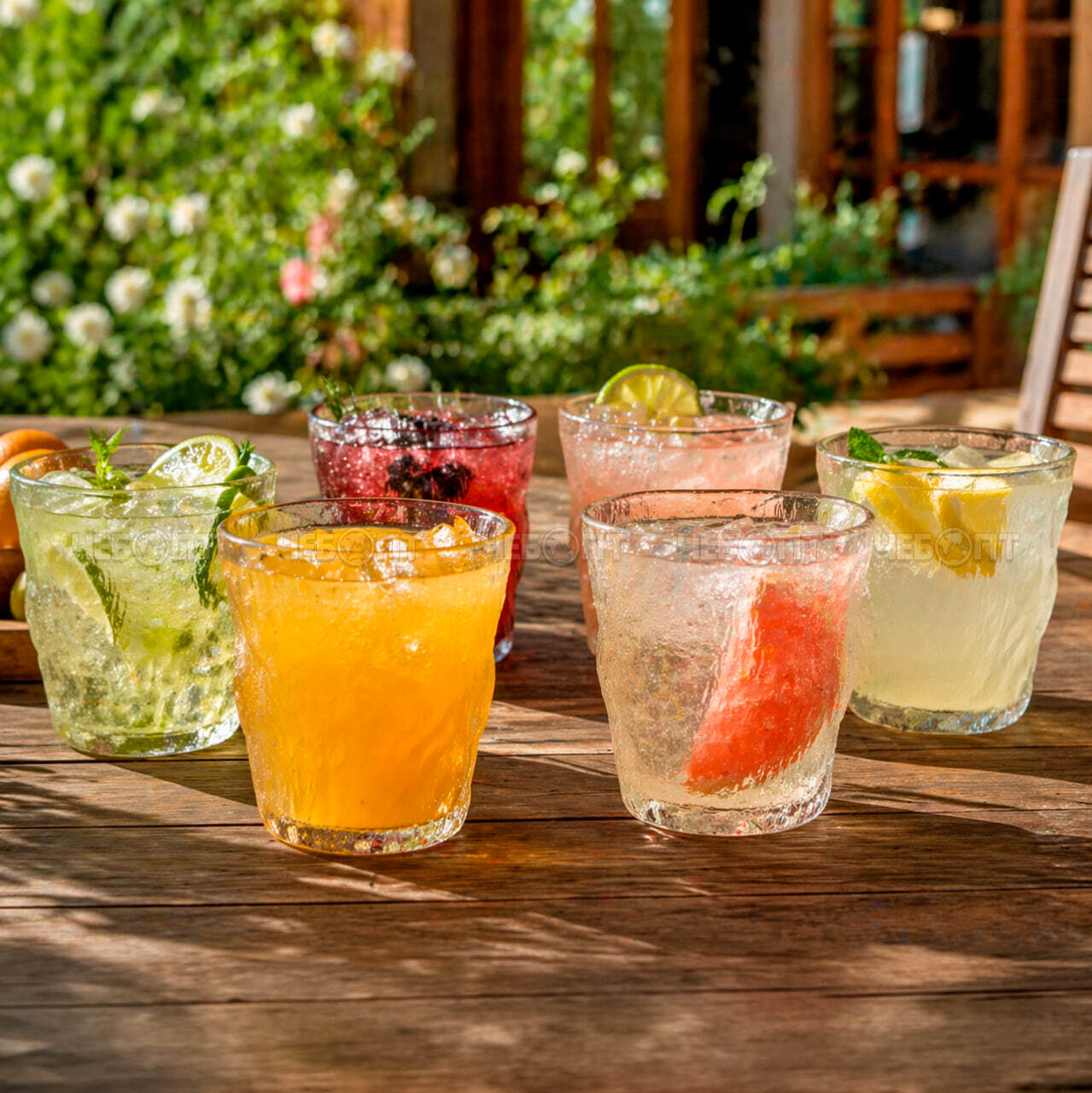 Набор стаканов 6 шт 280 мл, ЛЕД стеклянные, низкие арт. 300783 $ [12] GOODSEE. ЧЕБОПТ.