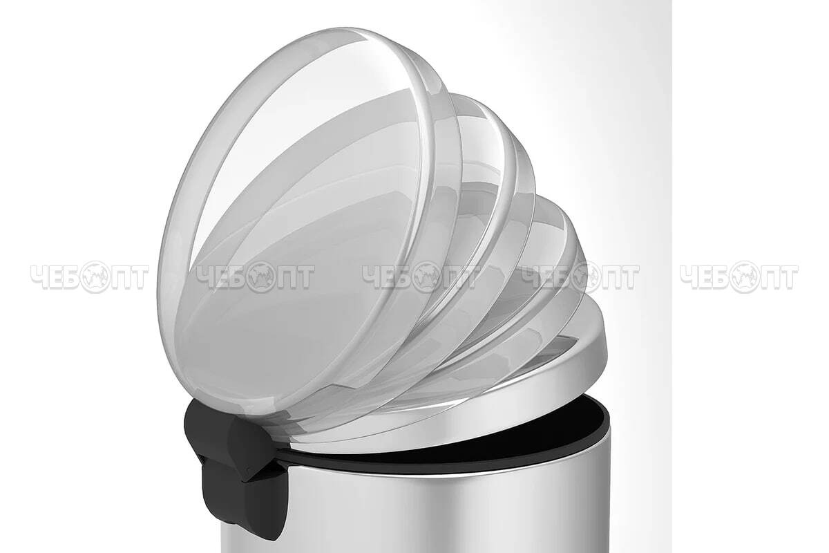 Ведро для мусора 8 л круглое с педалью и доводчиком, из нержавеющей стали PERILLA арт. 832208 PERILLA [6]. ЧЕБОПТ.