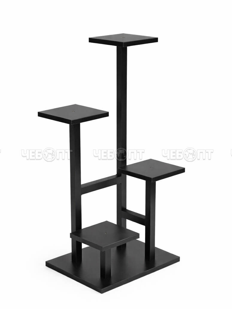 Подставка для цветов 4 полки, напольная металлическая, размер 230*340*800 мм, цвет серый мрамор арт. 300796-M $ [10] GOODSEE. ЧЕБОПТ.