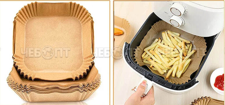 Форма для аэрогриля БУМАЖНАЯ 16*4,5 см в наборе 50 шт, для запекания и выпечки, квадратный арт. 300798 $ [72] GOODSEE. ЧЕБОПТ.