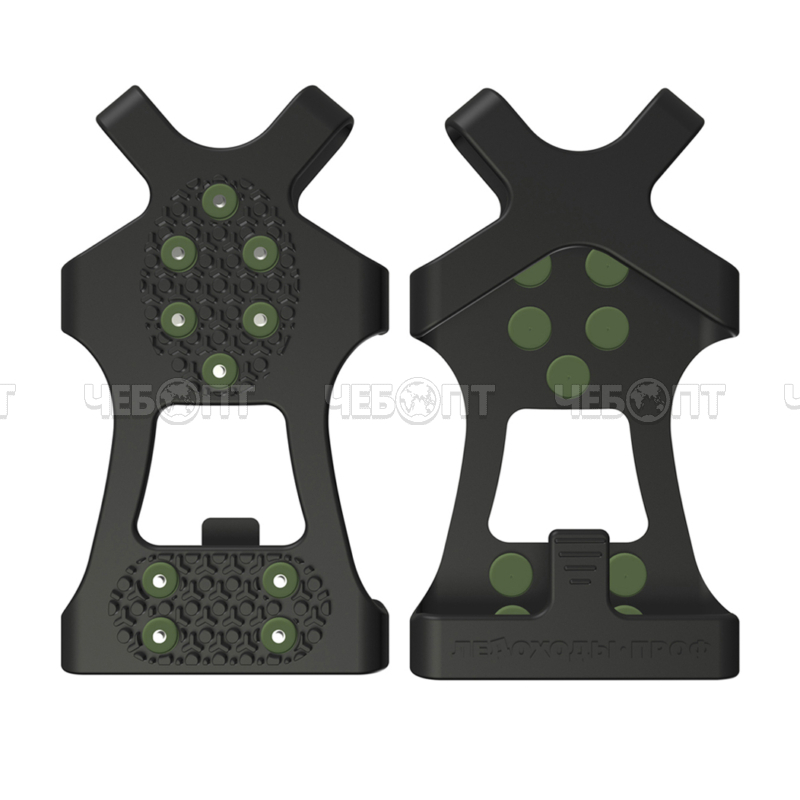Приспособление для ходьбы в гололед "ЛЕДОСТУПЫ (ЛЕДОХОДЫ) - ПРОФ" (10+10 ПЛАСТИК шипов, на обувь L 38-45 размера) [50] РОССИЯ. ЧЕБОПТ.