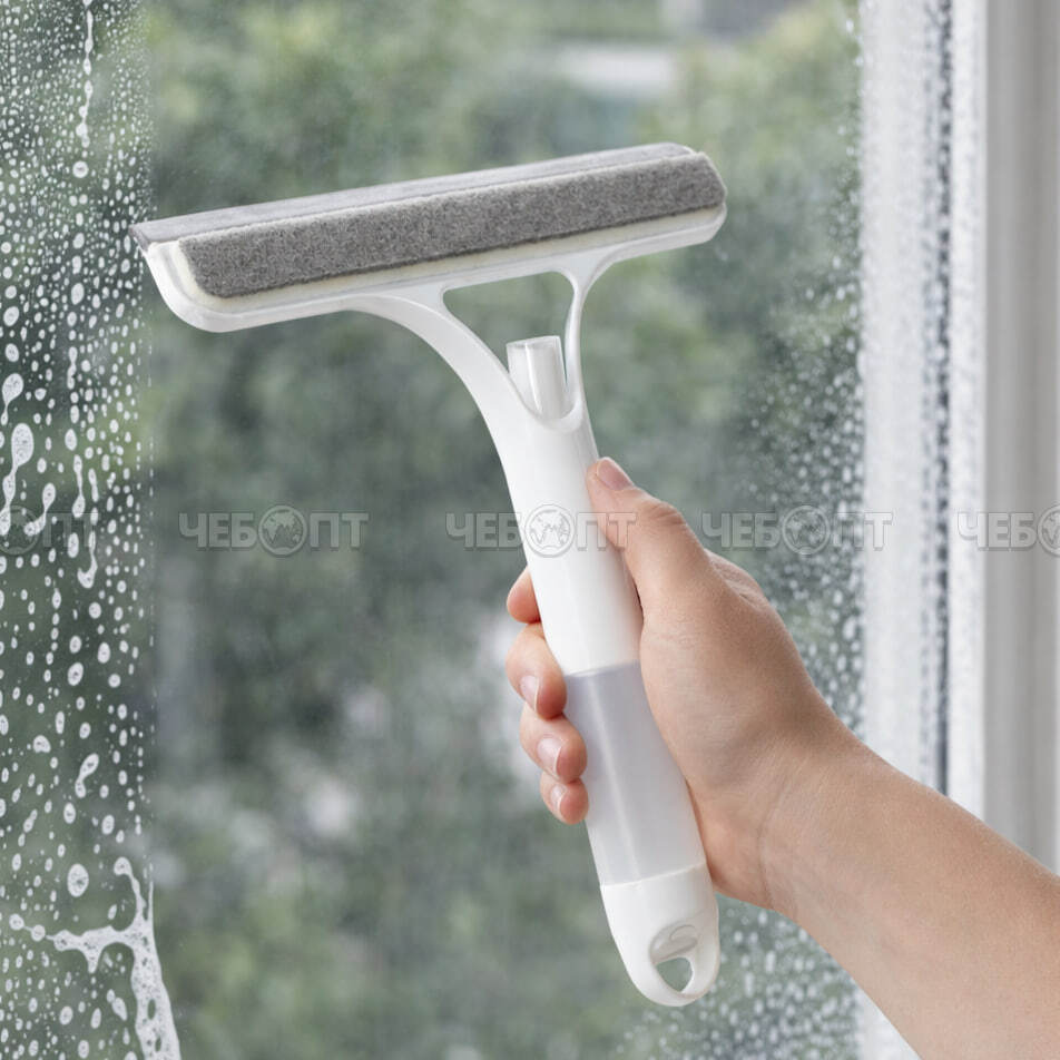 Окномойка с распылителем и водосгоном 21*25 см, цвет БЕЛЫЙ арт. 300802 $ [200] GOODSEE. ЧЕБОПТ.