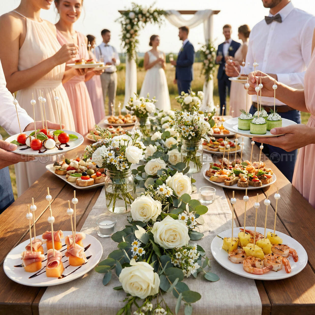 Шпажки для канапе ЖЕМЧУГ, длина 12 см (в наборе 100 шт) арт. 300806 $ [100] GOODSEE. ЧЕБОПТ.