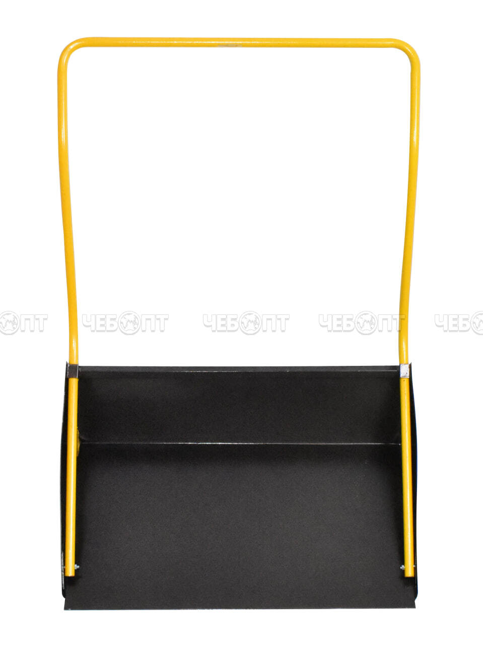 Скрепер для уборки снега разборный усиленный со съёмным толкателем 750*680 мм [1] ТОЛКАТЕЛЬ ЖЕЛТЫЙ СобПрМ. ЧЕБОПТ.