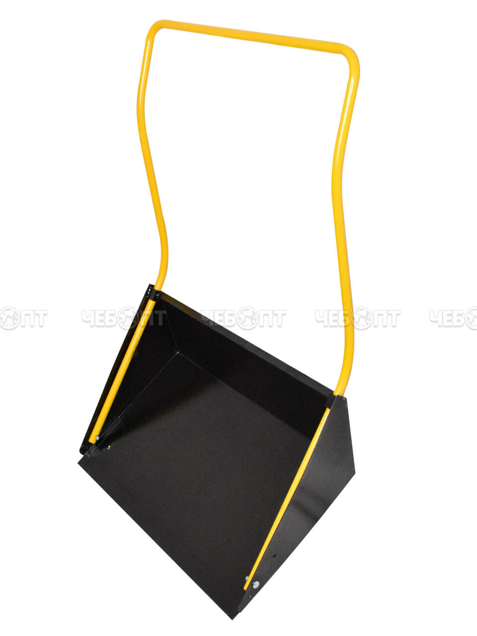 Скрепер для уборки снега разборный усиленный со съёмным толкателем 750*680 мм [1] ТОЛКАТЕЛЬ ЖЕЛТЫЙ СобПрМ. ЧЕБОПТ.