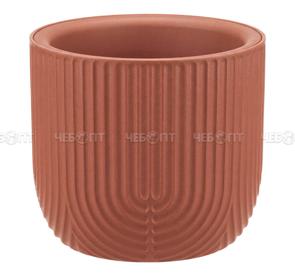 Кашпо для цветов 3,7 л РАМОНА пластик 220 мм с подставкой ТЕРРАКОТОВЫЙ арт. М 3262 [8] М-ПЛАСТИКА . ЧЕБОПТ.