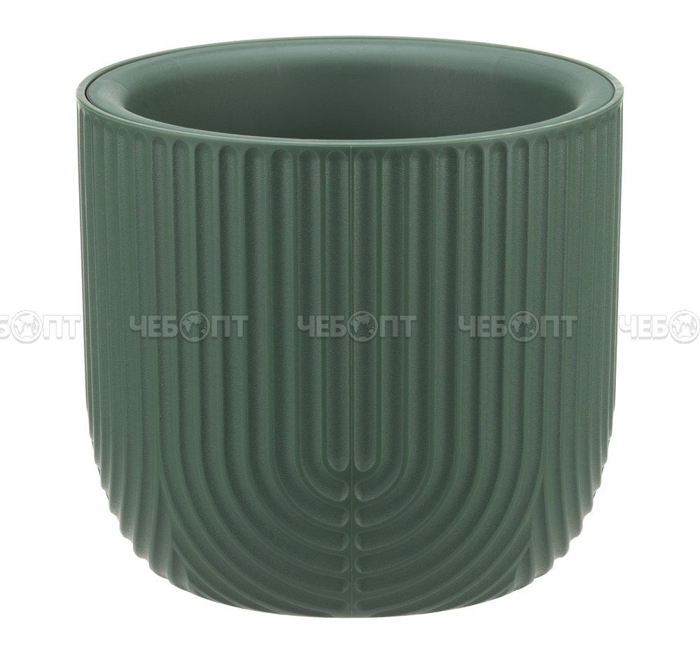Кашпо для цветов 7,8 л РАМОНА пластик 280 мм с подставкой НЕФРИТОВЫЙ арт. М 3263 [1] М-ПЛАСТИКА . ЧЕБОПТ.