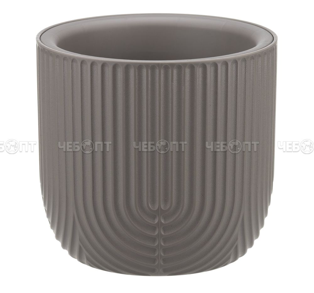 Кашпо для цветов 7,8 л РАМОНА пластик 280 мм с подставкой ФРАНЦУЗСКИЙ СЕРЫЙ арт. М 3263 [1] М-ПЛАСТИКА . ЧЕБОПТ.