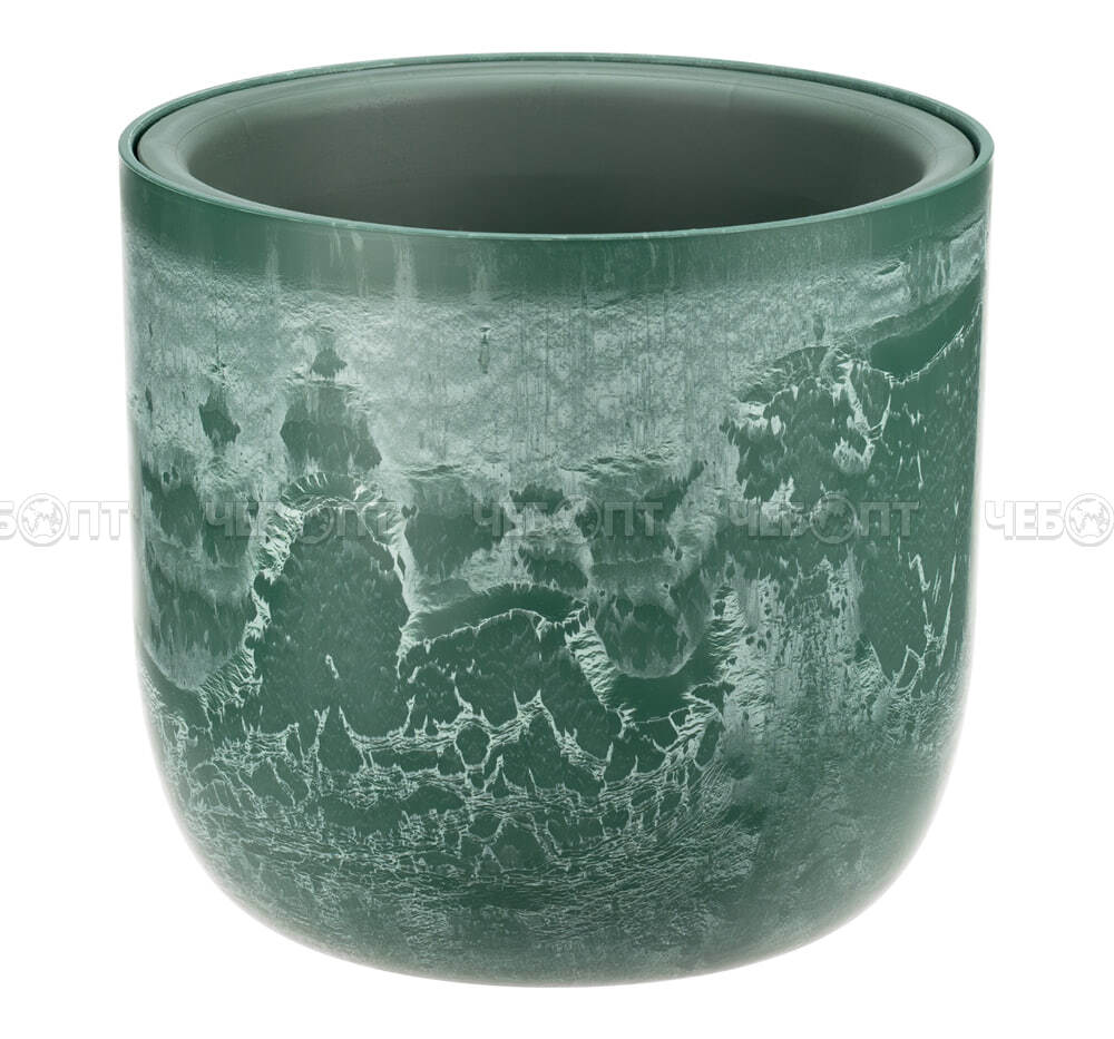 Кашпо для цветов 3,7 л МИКРИТ пластик 220 мм с подставкой ЗЕЛЕНЫЙ СЛАЙН арт. М 3266 [8] М-ПЛАСТИКА . ЧЕБОПТ.