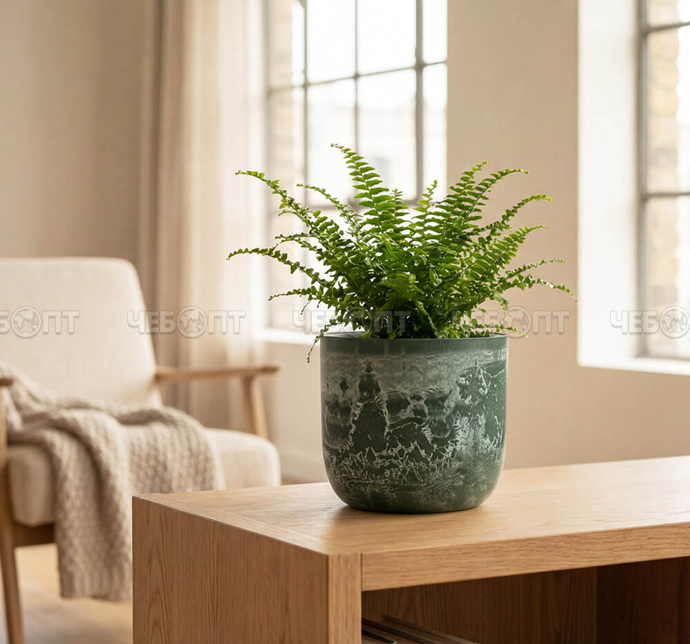 Кашпо для цветов 7,8 л МИКРИТ пластик 280 мм с подставкой ЗЕЛЕНЫЙ СЛАЙН арт. М 3267 [1] М-ПЛАСТИКА . ЧЕБОПТ.