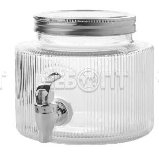 Лимонадница с краном (диспенсер) 2,5 л для напитков без подставки, стеклянная, прозрачная арт. 300809 $ [12] GOODSEE. ЧЕБОПТ.