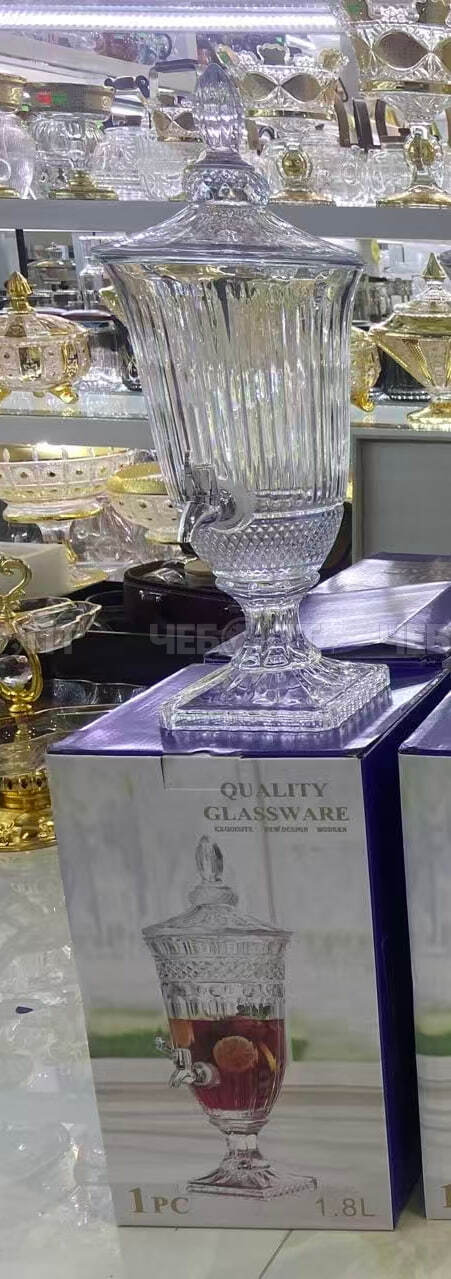 Лимонадница с краном (диспенсер) 1,8 л для напитков, стеклянная арт. 300815 $ [6] GOODSEE. ЧЕБОПТ.