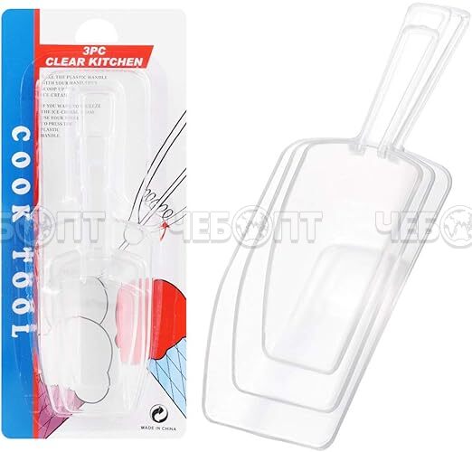 Набор кухонных принадлежностей ложка/совок 3 шт пластик арт. 107899 [144] МИР ПОСУДЫ. ЧЕБОПТ.