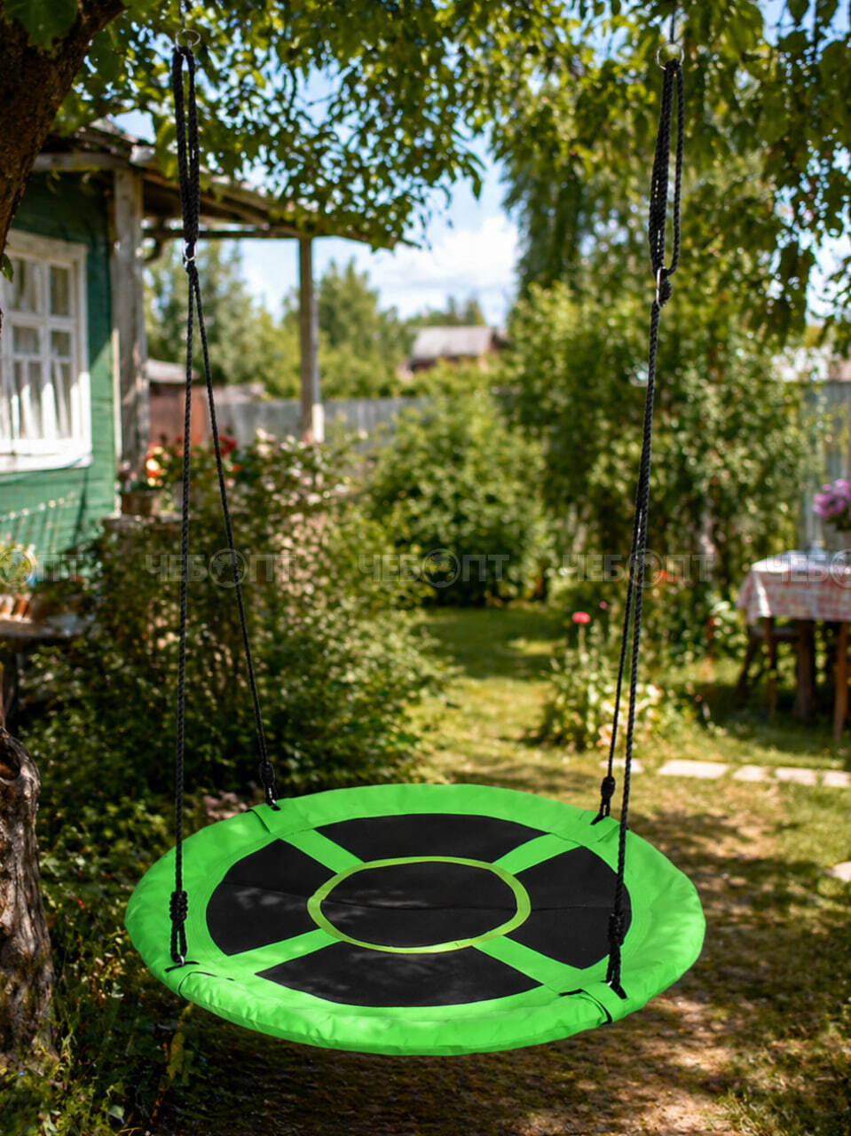 Качели садовые детские подвесное ГНЕЗДО d - 100 см, допустимая нагрузка 110 кг, ткань оксфорд арт. 290058 $ [5] GOODSEE. ЧЕБОПТ.