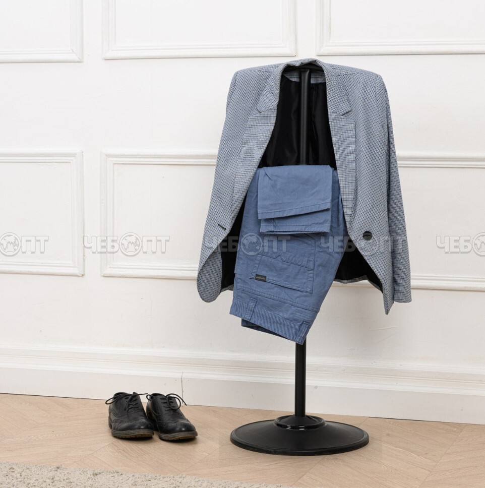 Вешалка - стойка костюмная напольная металл. для одежды ЧЕРНЫЙ 390*390*1060 мм (сталь.каркас) арт. ВКН1/Ч NIKA [1]. ЧЕБОПТ.