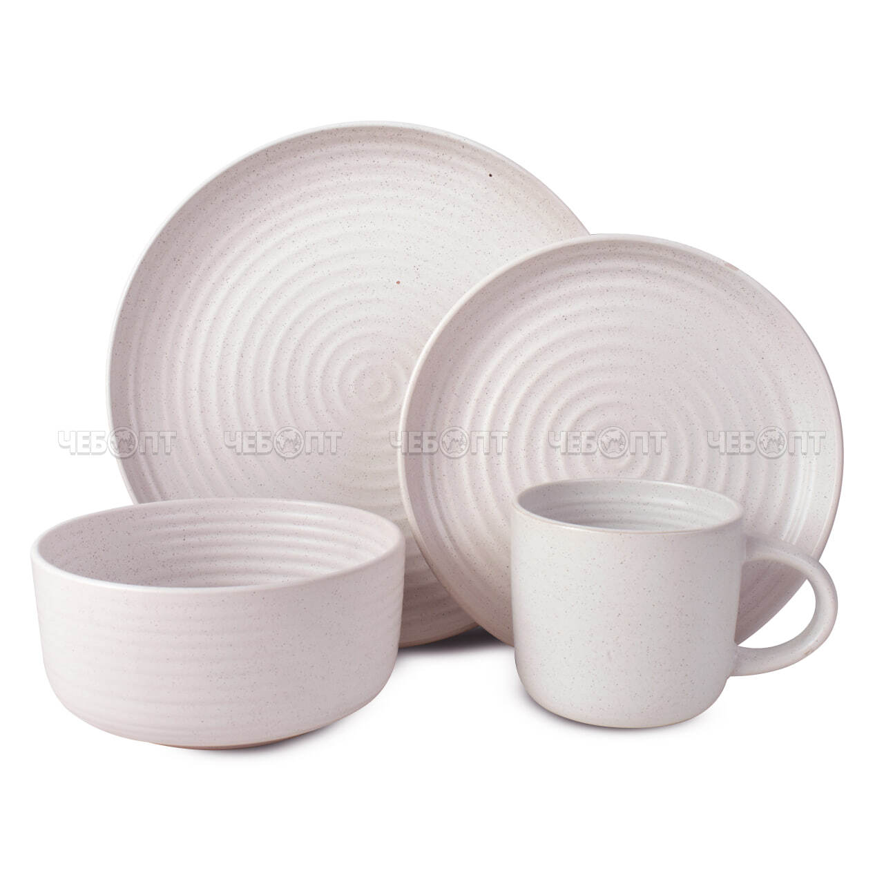 Сервиз столовый 16 предметов (4кружки, 4 глубоких тарелок, 4 тарелки десертные, 4 миски) керамика YL16-4158 арт. 260027/1 $ [2] GOODSEE. ЧЕБОПТ.