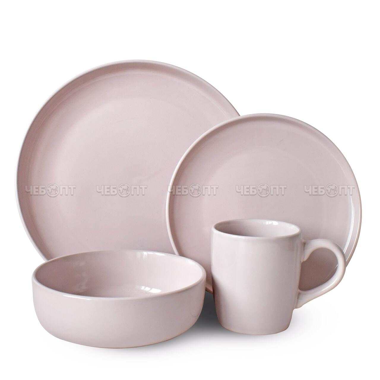 Сервиз столовый 16 предметов (4кружки, 4 глубоких тарелок, 4 тарелки десертные, 4 миски) керамика YL16-6078 арт. 300367/1 $ [2] GOODSEE. ЧЕБОПТ.