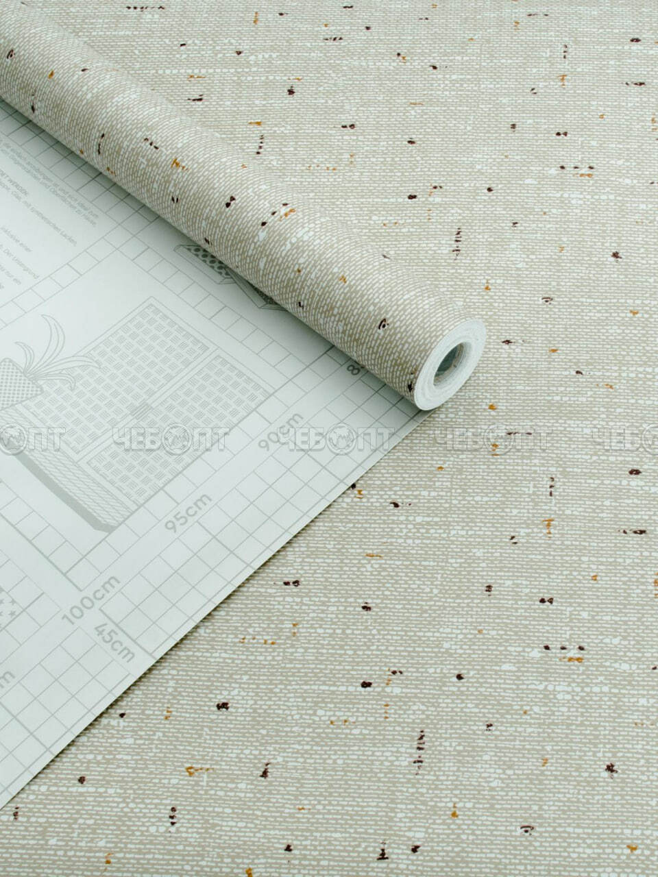 Пленка самоклеящаяся ПВХ 450 мм * 8 м ЛЕН серый, декоративно - отделочная AXELFIX арт. 3952 [20]. ЧЕБОПТ.