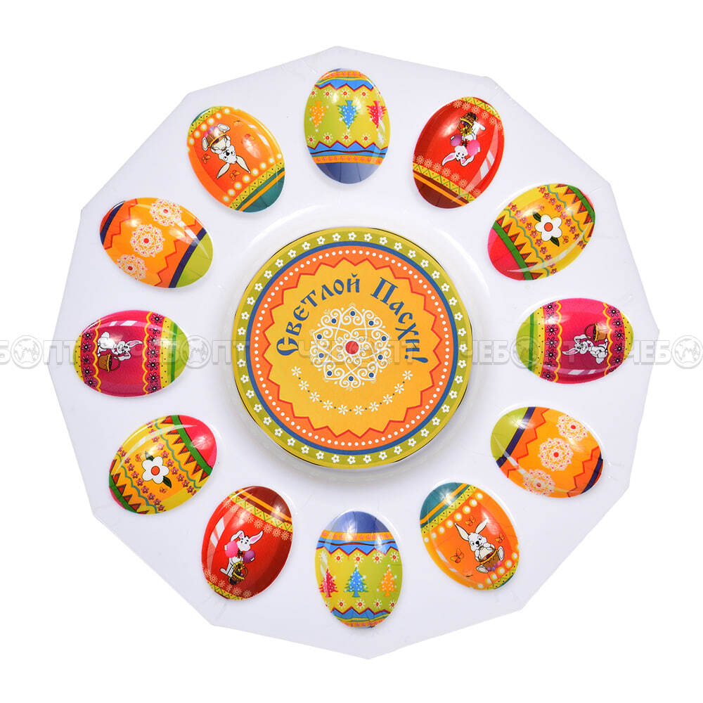 Блюдо ПАСХАЛЬНОЕ для кулича и 12 яиц, 24,5*1,5 см, арт. 17076 [24] ЛИНКГРУПП. ЧЕБОПТ.