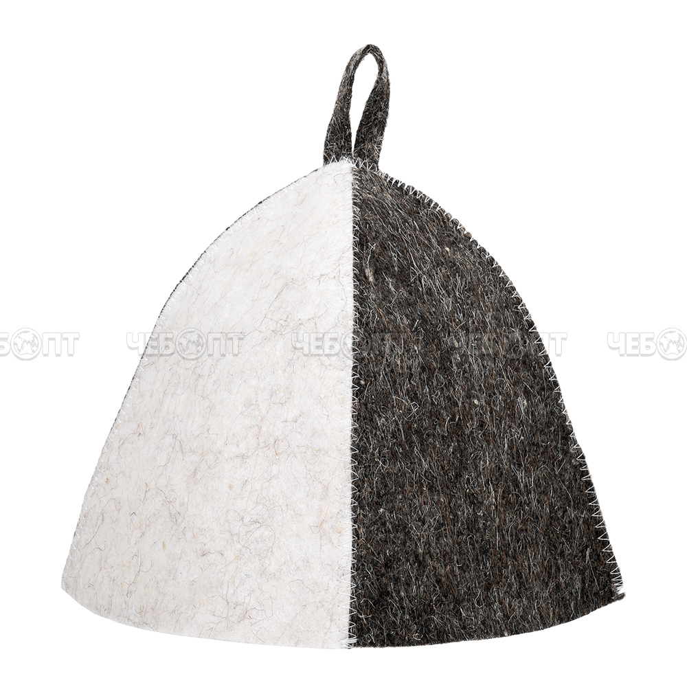 Шапка для бани и сауны КОМБИ СЕРАЯ БАННЫЕ ШТУЧКИ из войлока арт. 41160 [20] ЛИНКГРУПП. ЧЕБОПТ.