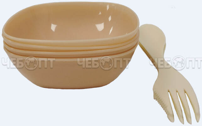 Набор посуды для пикника 8 предметов (на 4 персон: салатник, ложка-вилка-нож) СМАК 3 арт. УП-8736 [36] РАДИАН. ЧЕБОПТ.