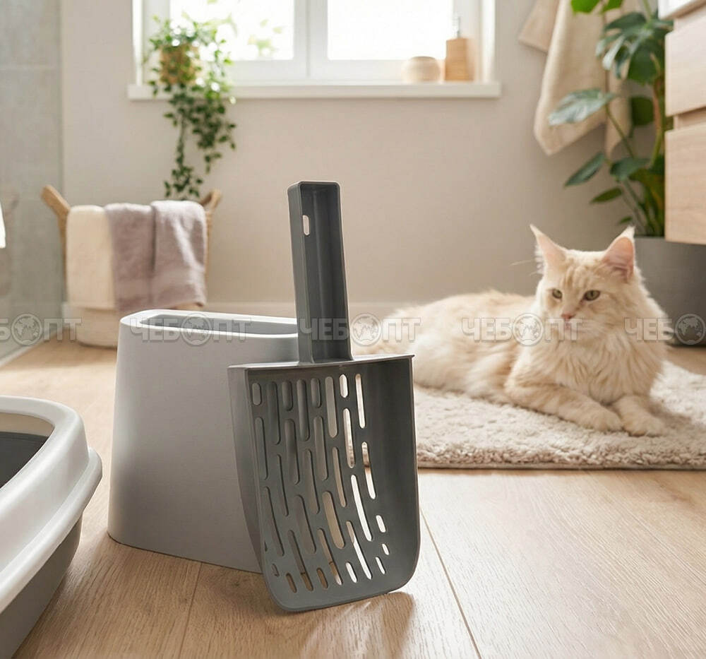 Совок для кошачьего туалета с подставкой СМОКИ арт. М1840 [12] М-ПЛАСТИКА. ЧЕБОПТ.