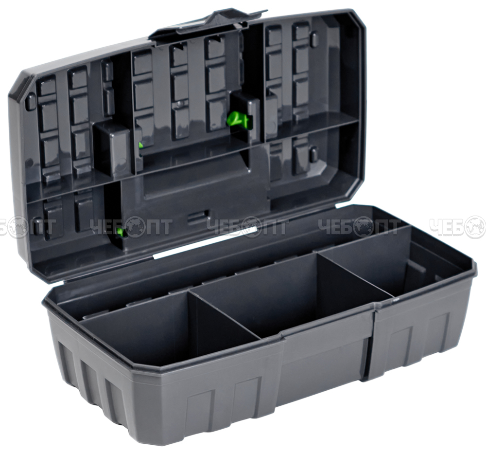 Ящик для инструментов КВИК большой 290*155*85 мм ГРАФИТ арт. М2949 [20] М-ПЛАСТИКА. ЧЕБОПТ.