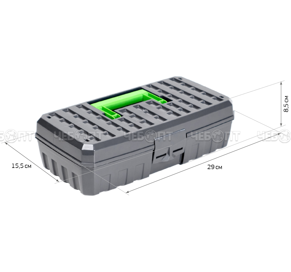 Ящик для инструментов КВИК большой 290*155*85 мм ГРАФИТ арт. М2949 [20] М-ПЛАСТИКА. ЧЕБОПТ.