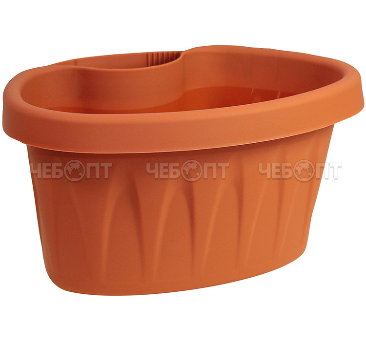 Кашпо для цветов 3,5 л АЛИЦИЯ на водосточную трубу ТЕРРАКОТОВЫЙ арт. М 3114 [15] М-ПЛАСТИКА. ЧЕБОПТ.